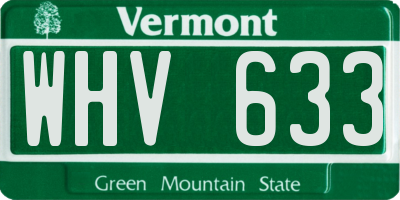 VT license plate WHV633