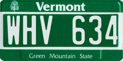 VT license plate WHV634