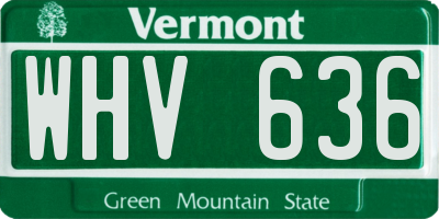VT license plate WHV636