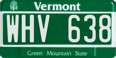 VT license plate WHV638