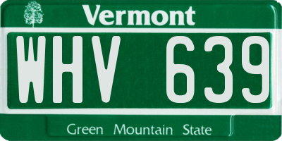 VT license plate WHV639