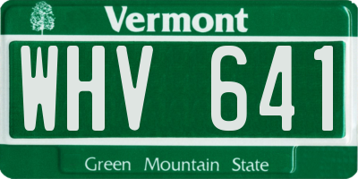 VT license plate WHV641