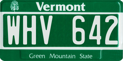 VT license plate WHV642