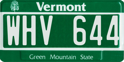 VT license plate WHV644