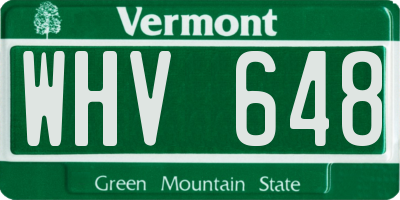 VT license plate WHV648