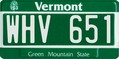 VT license plate WHV651