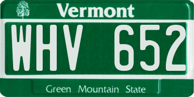 VT license plate WHV652
