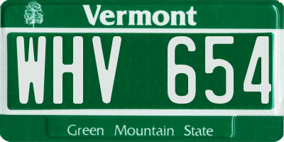 VT license plate WHV654