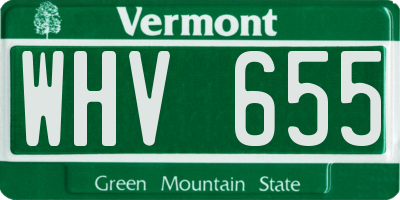 VT license plate WHV655