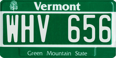 VT license plate WHV656