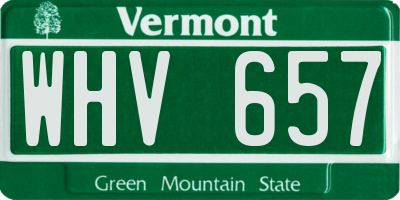 VT license plate WHV657