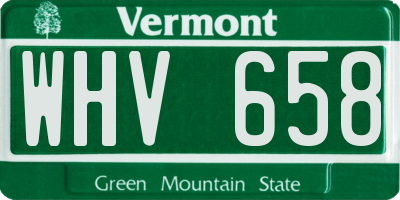 VT license plate WHV658