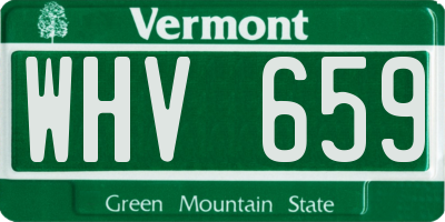 VT license plate WHV659