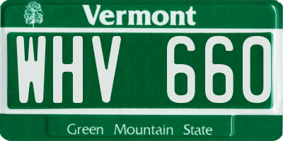 VT license plate WHV660