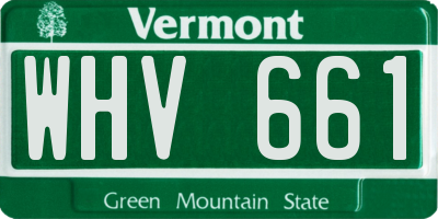 VT license plate WHV661