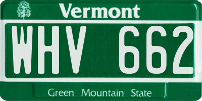 VT license plate WHV662