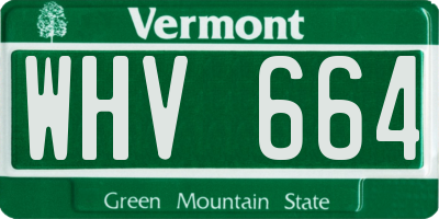 VT license plate WHV664