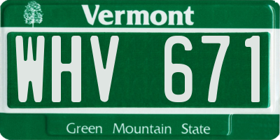 VT license plate WHV671
