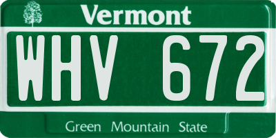 VT license plate WHV672