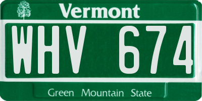 VT license plate WHV674