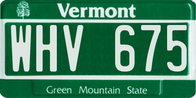 VT license plate WHV675
