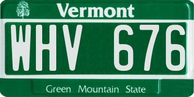 VT license plate WHV676
