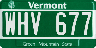 VT license plate WHV677