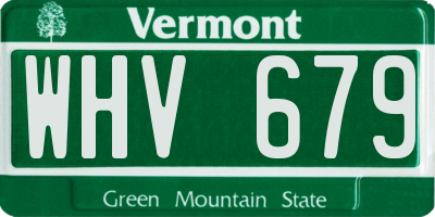 VT license plate WHV679