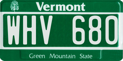 VT license plate WHV680