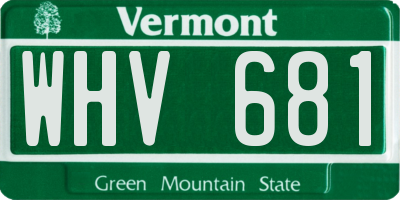 VT license plate WHV681
