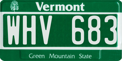 VT license plate WHV683