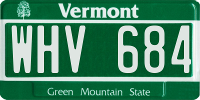 VT license plate WHV684