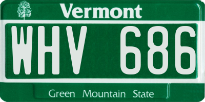 VT license plate WHV686