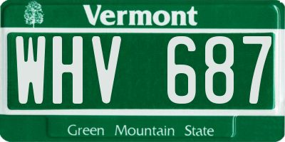 VT license plate WHV687