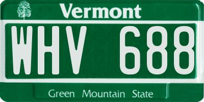 VT license plate WHV688