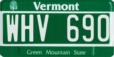 VT license plate WHV690