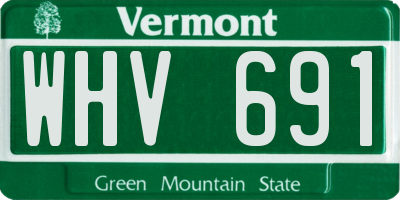 VT license plate WHV691
