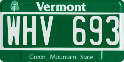 VT license plate WHV693