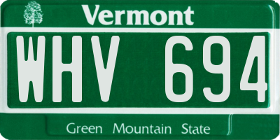 VT license plate WHV694