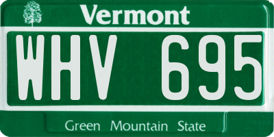 VT license plate WHV695