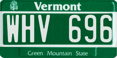 VT license plate WHV696