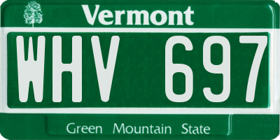 VT license plate WHV697