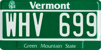 VT license plate WHV699