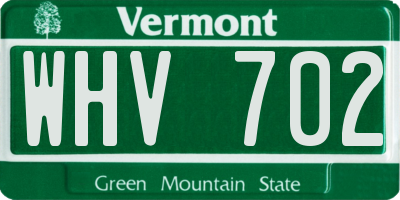 VT license plate WHV702