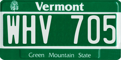 VT license plate WHV705