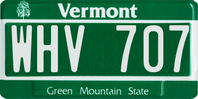 VT license plate WHV707