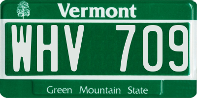 VT license plate WHV709