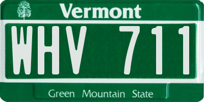 VT license plate WHV711