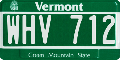 VT license plate WHV712