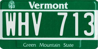 VT license plate WHV713